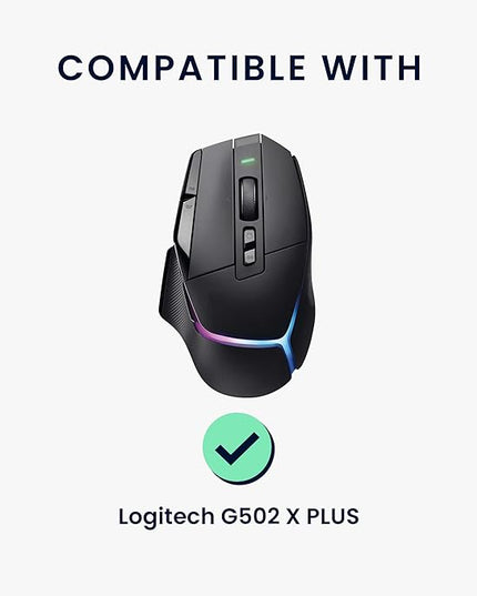 kwmobile Mouse Grip Tape Compatible with Logitech G502 X Plus Grip Tape - Non-Slip Faux Leather - Black