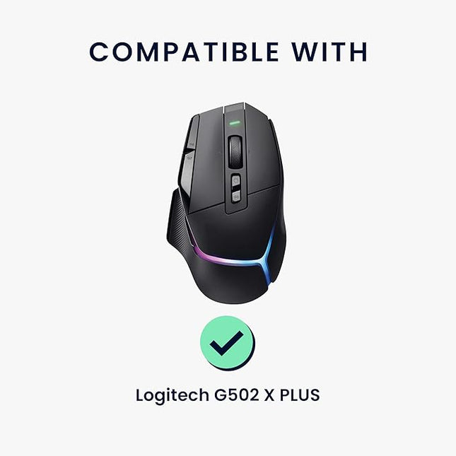 kwmobile Mouse Grip Tape Compatible with Logitech G502 X Plus Grip Tape - Non-Slip Faux Leather - Black