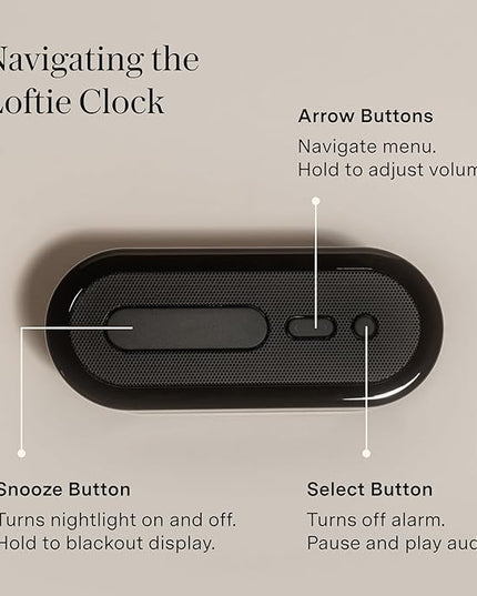Loftie Alarm Clock with Sound Machine – Smart Alarm Clock with Light, White Noise, Bluetooth Speaker, Night Light Sound Machine, 100+ Sounds, Blackout Mode, No WiFi Mode, Optional Subscription -Penny