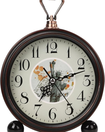 Blusaryme Loud Alarm for Deep Sleepers Desk Vintage Alarm Clock 5.25 inch Small Battery Operated Retro Clock Bedroom Live Room Decor Gift Clock