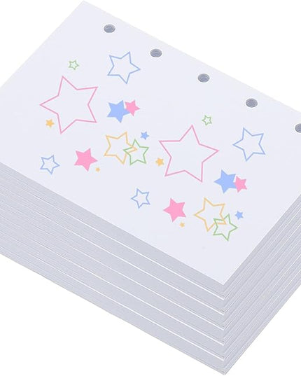 PATIKIL Colored Loose Leaf Paper, 4.1" x 3"(A8) 300 Sheets 5 Holes Punched 150GSM Blank Binder Refill Paper Supplies for Office Note Taking Teacher Planner Journal Notebook, White