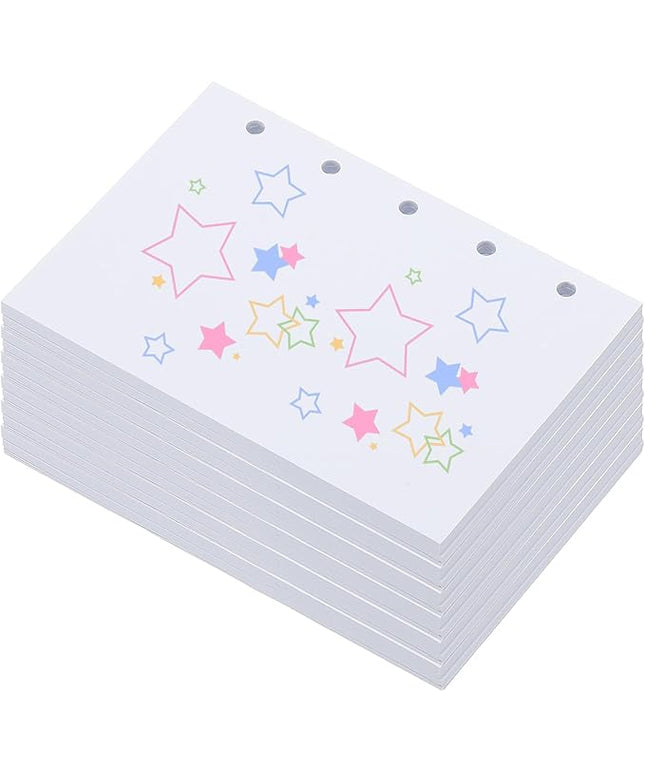 PATIKIL Colored Loose Leaf Paper, 4.1" x 3"(A8) 300 Sheets 5 Holes Punched 150GSM Blank Binder Refill Paper Supplies for Office Note Taking Teacher Planner Journal Notebook, White