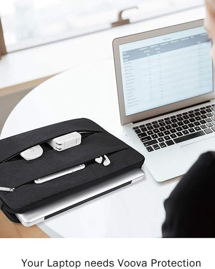 Voova 13 13.6 Inch Laptop Sleeve Case Compatible with MacBook Air 13 M1/M2/M3/M4 2020-2025, MacBook Pro 13/14, IPad Air/Pro 13, Waterproof Slim Computer Bag Cover with Handle, Black