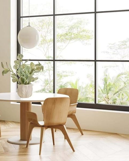 AlphaAcc 12.6" Artificial Plant Eucalyptus in White Embossed Ceramic Pot Lifelike Faux Plants Decorative Fake Greenery for Home Kitchen Bathroom Bedroom Office Desk Bookshelf Indoor Tabletop Decor
