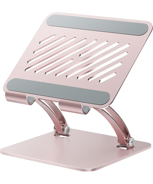 tounee Tablet Holder Stand, Dual Rod Adjustable Aluminum Desktop Stand, Compatible with 4.7-16.9" iPads, Surface Tablets, Portable Monitor, Kindle and More (Rose Gold)