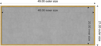 Amanti Art White Framed Magnetic Board 21x49 Oversize Vision Board for use with Magnets, 100% Metal Sheet to Display Items as Office Decor or for Home Organization in mudroom, Kitchen or Kids Room