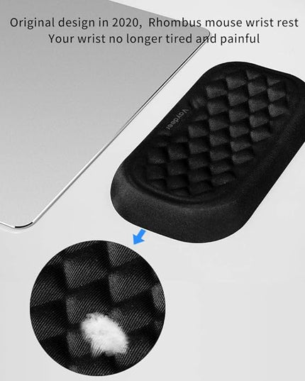Vaydeer Mouse Wrist Rest Pad, Memory Foam Hand Rest Support Padded for Office, Computer, Laptop, Typing and Wrist Pain Relief and Repair (5.91 inch, Black)