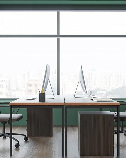 55 Inch Desk - Sturdy Metal Frame Computer Desk, Spacious Office Desk & Writing Desk with Easy Assembly, Durable Workstation for Home Office