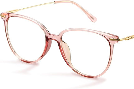 Gaoye Blue Light Blocking Glasses - Trending Round TR90 Frames, Metal Arms, UV400 Protection - Matching Soft Case