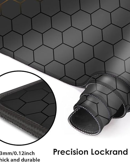 Galdas Gaming Mouse Pad XXL XL Large Long Extended Big Mousepad Non-Slip Rubber Keyboard Mouse Pad with Stitched Edges for Laptop Home Office (31.5x11.8x0.08 Inch) … (Grid)
