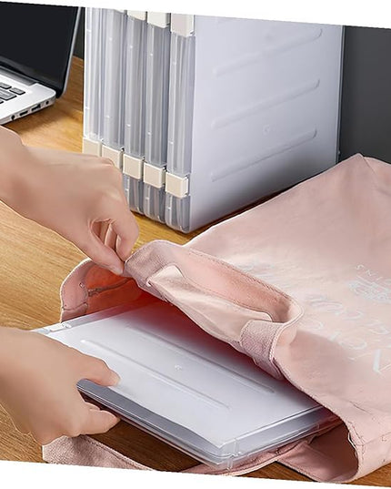 2pcs Clear Document File Boxes with Lid Stackable Transparent Desktop Storage Organizer for Office School Contract Invoice Receipt Filing PP Material Multipurpose Document Holder