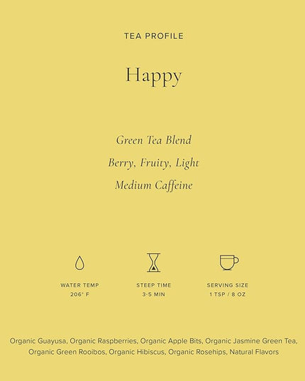 Art of Tea | Organic Happy Jasmine Green Tea | 50 Eco Friendly Pyramid Tea Bag Sachets