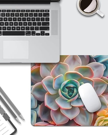Succulent Square Mouse pad, Texture, Waterproof, Anti Slip Rubber Base, Computer Mouse pad, Laptop Mouse pad
