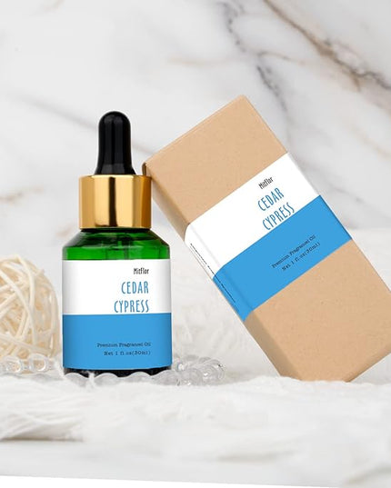 30ml Cedar Cypress Fragrance Oil, MitFlor Refreshing Fragrance Essentials Oil for Soap & Candle Making, Large Size Diffuser Oil Scents, Very Refreshing & Long-Lasting, Woody Scent for Home Fragrance