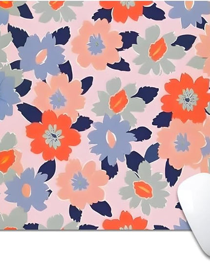 Field of Flowers Pastel Floral Square Mouse pad, Texture, Waterproof, Anti Slip Rubber Base, Computer Mouse pad, Laptop Mouse pad