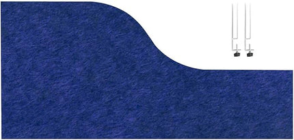 VERSARE SoundSorb Desktop Privacy Panels | Noise Dampening Modesty Panels for Desks | Edge Clip Mounts | PET Material | 48" x 12"-24" Blue Panels with Edge Clips