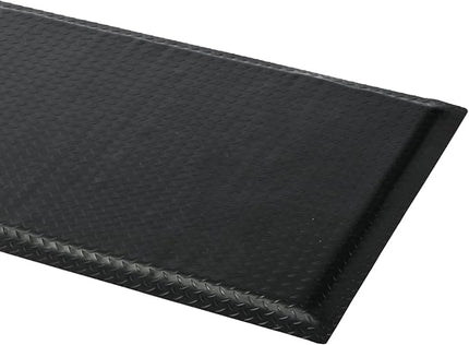 3 x 6 FT Anti Fatigue Mats Industrial 15/16 Inch Thick Soft Sponge Ergonomic Mat Durable Heavy Duty Diamond Plate for Standing Non Slip Industrial Grade Floor Mat for Leg & Back Pain (Black)
