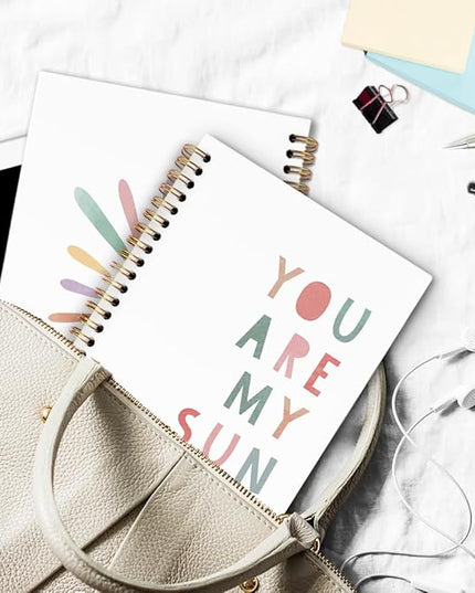 dvhdajed Boho Sunshine Inspirational Spiral Notebook, You Are My Sunshine Journaling Notebooks, Positive Affirmation Spiral Journal for Kids, Motivational Office School Supplies Gifts, 5.5x8.3 In