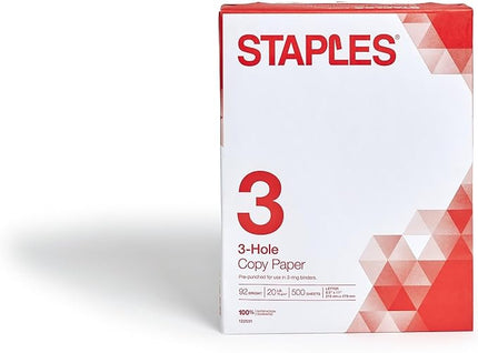 Staples 8.5-Inch X 11-Inch Copy Paper 20 Lbs. 92 Brightness 500/Ream