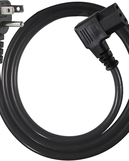 90 Degree Computer Power Cord - 3FT Flat Low Profile Angled NEMA 5-15 Plug to IEC C13 Power Cord,Universal PC Power Supply Cord, 16AWG, Black C13 3 Prong Angled AC Power Cord for PC Monitor/TV (3FT)