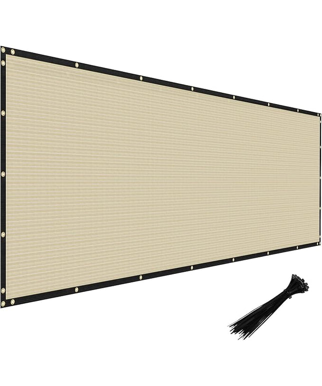 WINDSCREEN4LESS 6' x 30' Privacy Fence Screen in Green W/ Brass Grommet 85% Blockage Windscreen Outdoor Mesh Fencing Cover Netting 150GSM Fabric - Custom Size