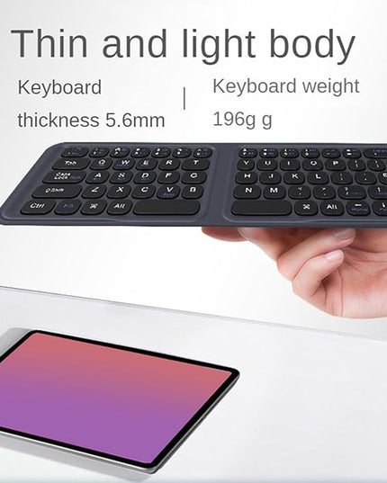 Luocute Foldable Keyboard, Portable Keyboard with Multi Touch Touchpad and Leather Case for Laptop PC Tablet Smartphone iOS