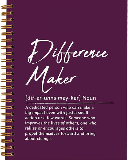 OXW Purple Meeting Notebooks for Work, Difference Maker Gift Office Work Notebook Journal for Writing Note Taking, Thank You Gifts for Women Men Leader Boss Mentor Manager Principal, 5.5"x8.3"