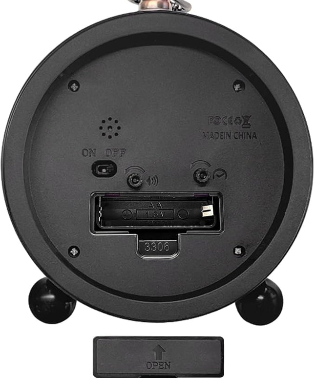 TIMESS Vintage Analog Alarm Clock, 4.3" Silent Non-Ticking Quartz Desk Clock, Battery Operated Table Clock for Bedroom, Living Room, Office, or Gift