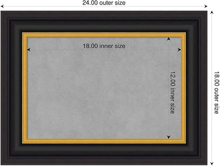 Amanti Art Black Framed Magnetic Board 18x24 Small Vision Board for use with Magnets, 100% Metal Sheet to Display Items as Office Decor or for Home Organization in mudroom, Kitchen or Kids Room