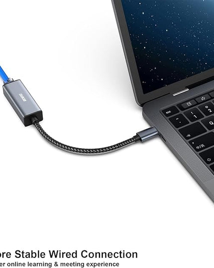 BENFEI 2 Pack USB-C to Ethernet Adapter, USB Type-C (Thunderbolt 3/4) to RJ45 Gigabit Ethernet LAN Network Adapter Compatible with iPhone 15 Pro/Max, MacBook Pro/Air 2023, iPad Pro, iMac, S23, XPS 17