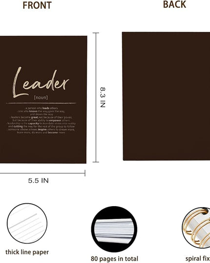 OXW Thank You Gifts for Leader, Meeting Notebook for Work, Appreciation Gift for Mentor Boss Manager, Office Supplies Leadership Gifts, Coffee College Ruled Hardcover Spiral Notebook 5.5 x 8.3