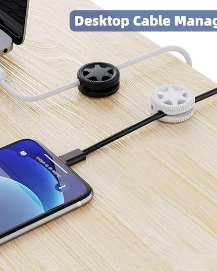 319pcs Cable Management Organizer Kit, Desk Cord Organizer, 98 Adhesive Cable Clips Holder, 17 Reusable Cable Strap, 4 Cable Sleeve Split, and 200 Nylon Cable Zip Ties (White)