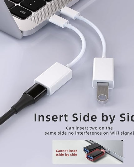 USB C to USB 3.0 Adapter [2 Pack], USB C Male to USB Female OTG Cable Thunderbolt3 to USB Adapter Compatible with MacBook Pro/Air, iPhone 17 Pro Max/17 Plus/17/16/15, Galaxy S24/S23/S22/S21