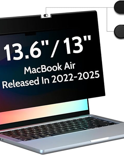 Magnetic Privacy Screen for Macbook Air 13.6/13 Inch (2022-2025, M2, M3, M4), Removable Matte Anti Glare Blue Light Protector Private Security Filter for 13.6inch Mac Laptop Computer