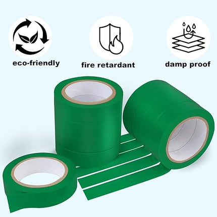 Romeda 9 Pack Electrical Tapes, Electrical Tape Water, Sun, and Oil Resistant, Electrical Tape is Suitable for Most Domestic, Commercial, and Industrial environments - Green