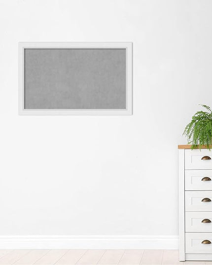 Amanti Art White Framed Magnetic Board 28x44 Large Vision Board for use with Magnets, 100% Metal Sheet to Display Items as Office Decor or for Home Organization in mudroom, Kitchen or Kids Room