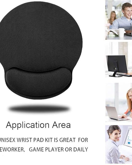 HONESTY Smooth Microfiber Memory Foam Mouse Wrist Pad, Ergonomic Resting Mouse Pad and Wrist Support, Comfortable Typing and Pain Relief, Suitable for Computer Games Office and Study, Black ( 2 Pack).