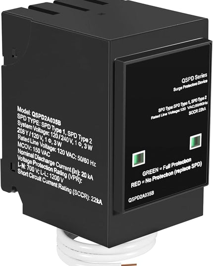 Replacement for Siemens QSPD2A035B 1-Phase 3-Wire Surge Protection Device, 120/240 VAC, 35 kA SCCR, 2 Poles
