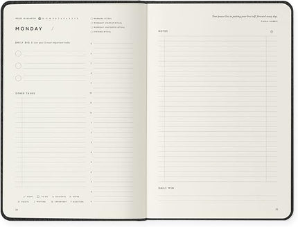 Full Focus Leather Planner by Michael Hyatt - The #1 Daily Planner to Set Annual Goals, Increase Focus, Eliminate Overwhelm, and Achieve Your Biggest Goals - Hardcover (Black)