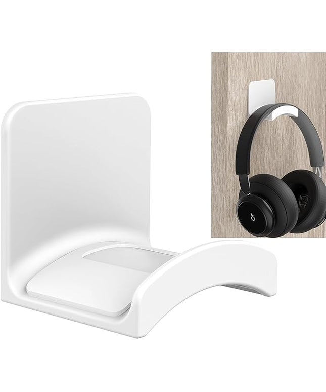 SOKUSIN Headphone Stand Headset Holder - Adhesive Gaming Earphones Hanger, Universal Desk Wall Mount Hook for All Headphone/Controller, Compatible with Beats, AirPods Max,Sony, JBL (White)
