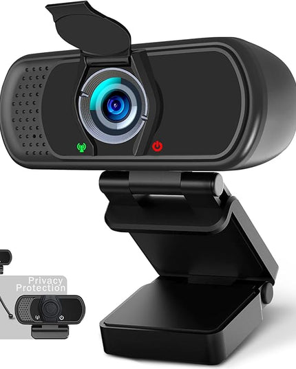 1080p Webcam with Microphone, USB Web Camera 110-Degree View Angle Computer Camera,Webcam Tripod/Privacy Cover included,Plug and Play Web Cam for pc laptop computer mac Video Conferencing Streaming