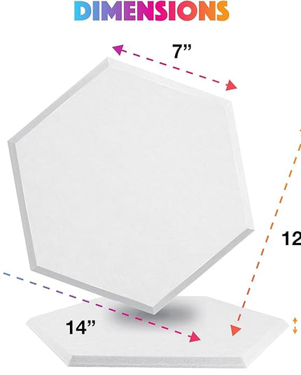 Acoustic Panels 18 Pack Soundproof Wall Panels, 14" X 12" X 0.4" Sound Proof Panles, High-Density Wall Decoration Sound Absorbing Panel, Hexagon Wall Panel for Home Office with Self-Adhesive (White)
