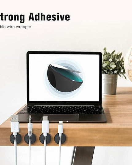 12 Pack Cable Clips, Znben Cord Organizer Holder Adhesive Cable Management Charger Wire Holder Clips for Desk, Home, Office, Car, Cubicle, Nightstand Black