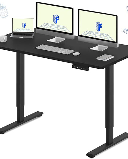 FLEXISPOT E3 Dual Motor 60 x 24 Electric Standing Desk Sit Stand Up Desk, Holds 220 lbs, Adjustable Height w/ Memory Presets, One-Piece Black Desktop & Black Frame, Ships in 2 Boxes