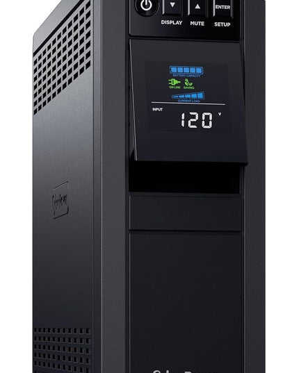 CyberPower CP1350PFCLCD PFC Sinewave UPS Battery Backup and Surge Protector, 1350VA/880W, 12 Outlets, AVR, Mini-Tower; UL Certified