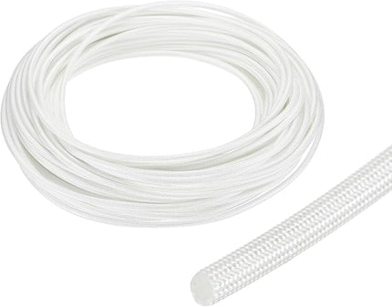 uxcell Insulation Cable Protector,2mm/0.08 Inch-20m/66 Feet High Temp Fiberglass Sleeve White