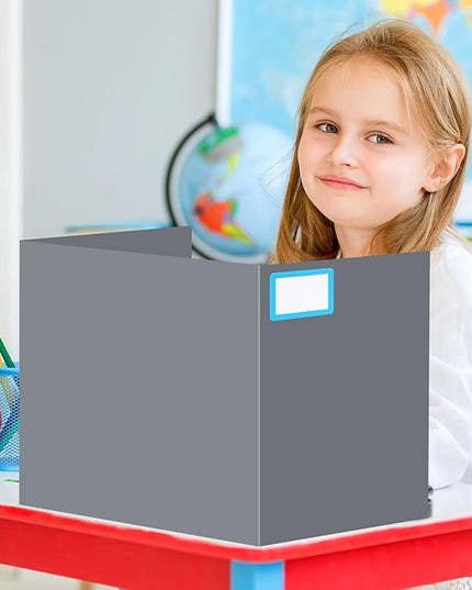 Crtiin 24 Pcs Privacy Folders for Students Desk Dividers Standard School Privacy Cardboard Board Testing Dividers Shield for Classroom Teacher Supplies Keep Eyes from roving(Simple)