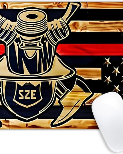 Firefighter American Flag 001 Mouse pad Customized Mousepad Non-Slip Rubber Base Mouse Pads for Computers Laptop Office Desk Accessories Mouse pad