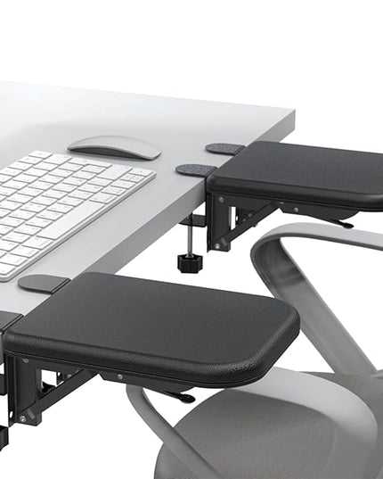 NODOCA Arm Rest for Desk, Ergonomics Wrist Rest, Desk Extender, Soft Sponge Built-in, Comfortable Arm Support for Desk, Wrapped in Eco-Friendly Leather, Foldable Elbow Rest for Desk(2, Black, 8.9'')