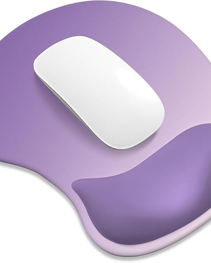 ITNRSIIET Ergonomic Mouse Pad, Cushioned Gel Wrist Rest, Non-Slip Base, Smooth Surface, Cute Multi-Color, 9.5 x 8.2 in, Lavender Fade